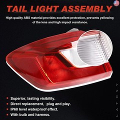 Tail Light Outer Compatible With 2016-2019 Chevy Cruze Sedan Outer Left Driver