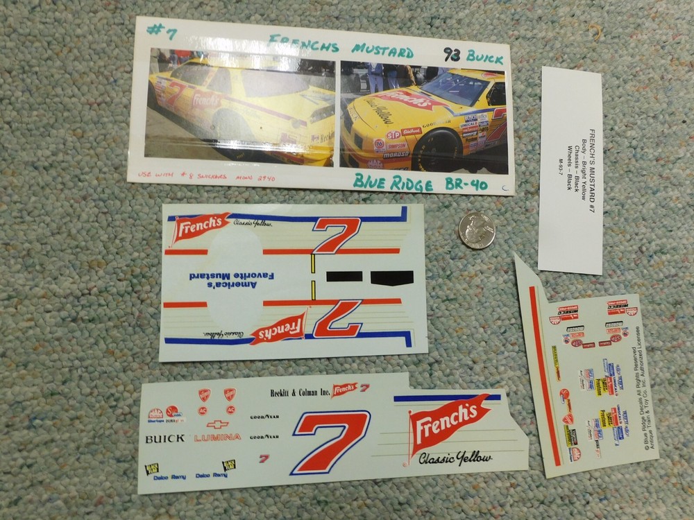 Blue Ridge decals 1/24 1/25 #7 French’s Mustard Harry Gant Buick Regal K47