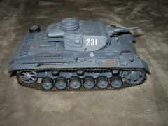 Built 231 German short Barrel Tank 6-1/4 inches long Well Built & Painted Ex