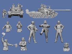 Russian Tank Crew for T-54 Tank Germania 1207, Resin 1/87 Scale Printed