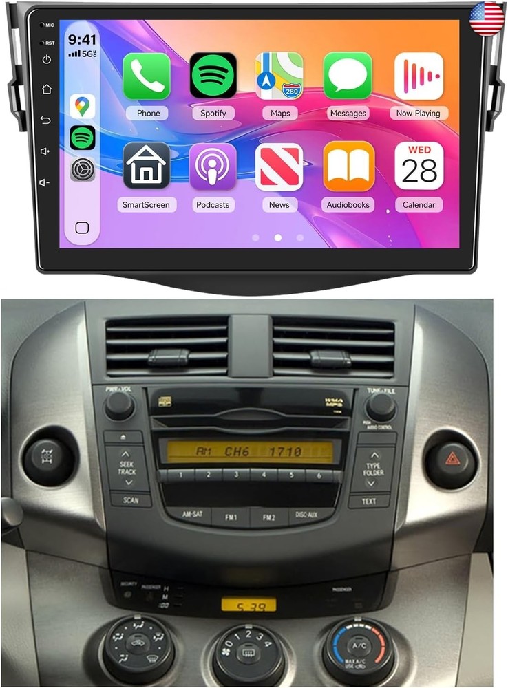 2G+64G Car Radio for Toyota RAV4 2007-2011 NO JBL, Rimoody Android 13 Car