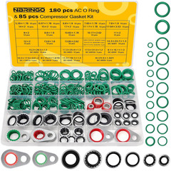 265 Pcs AC O Ring & Gasket Seal Kit for R134A – Durable A/C Compressor Port Seal