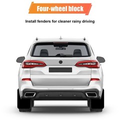 Universal Car Mud Flaps Black Bendable Splash Guards Fastener Rivet Clips