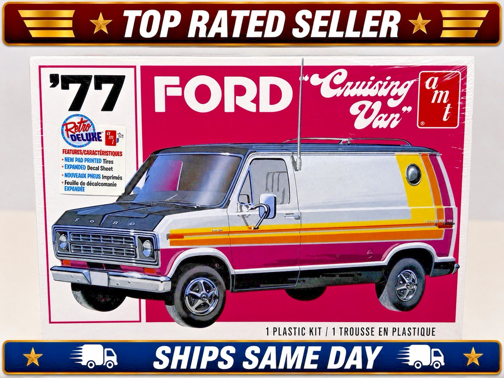 AMT 1977 Ford Cruising Van Model Kit 1:25 Retro Deluxe AMT1108M-SEALED BOX/NEW!