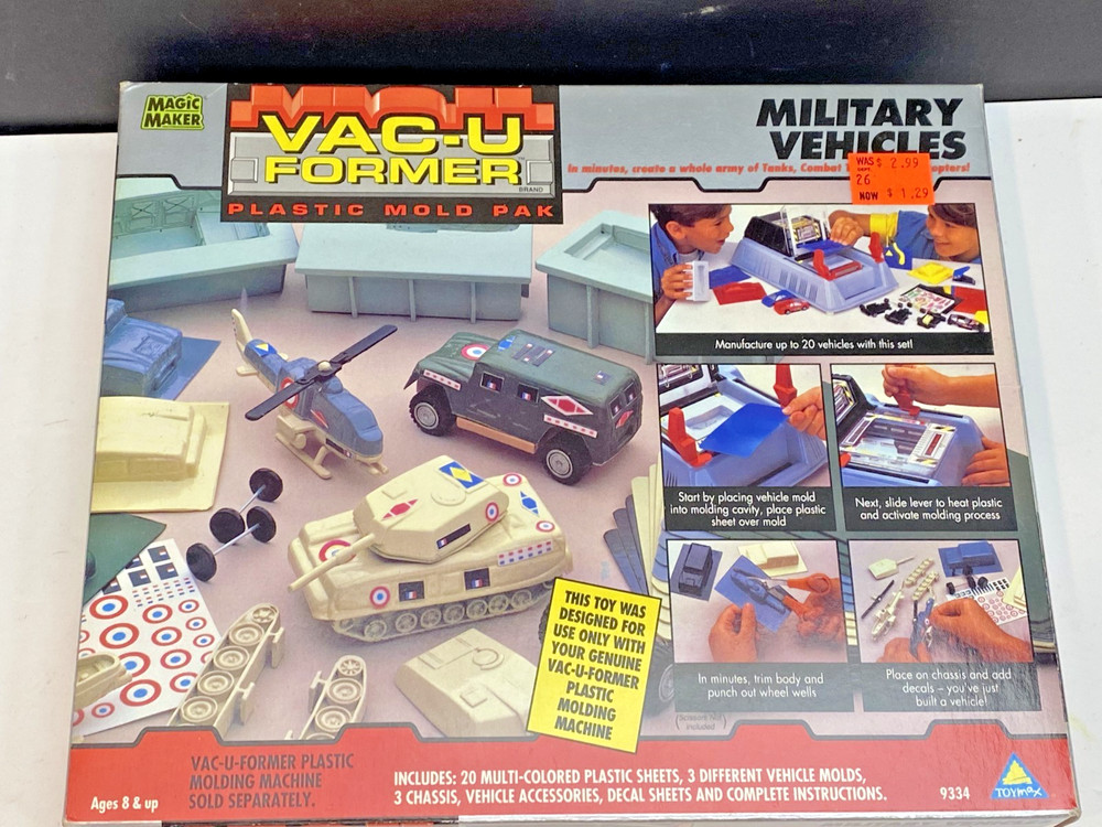 Vintage 1993 Toymax Vac-U-Former Military Vehicles Mold Pak 9334 Sealed NOS NIB