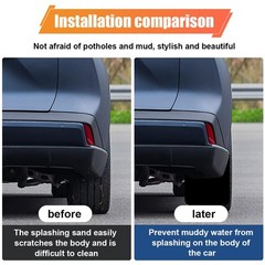Universal Car Mud Flaps Black Bendable Splash Guards Fastener Rivet Clips