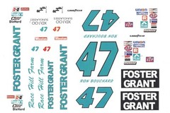 #47 RON BOUCHARD Foster Grant Sun Glasses 1/24th 1/25th Scale Waterslide Decals