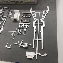 AMT 1:25 Custom Hot Rat Rod T Bucket Dragster Chassis W Axles LBR Model Parts