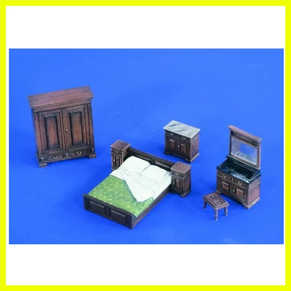 1/35 Scale Die-Cast Resin Model Assembled Kit Full Bedroom Furniture Diorama …