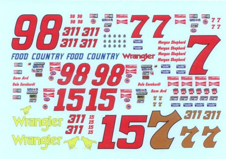 PPP #7/#98 Omega #15 Wrangler Omega Dale Earnhardt Morgan Shepherd decal