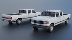 1/25 1987 Ford F-350 Crew Cab Truck Resin Model Kit with Engine, Tires & Clears