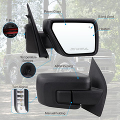 Right Passenger Side Door Mirror Compatible with 2021-2026 Ford F150 with Manual