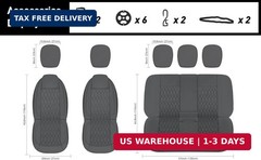 CAROMOP Faux Leather Car Seat Covers Full Set,Luxury and Comfortable Covers for