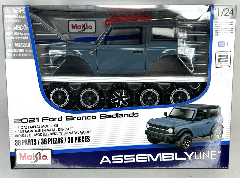 Maisto Assembly Line 2021 Ford Bronco Badlands 1:24 SC Diecast Model Kit 39535
