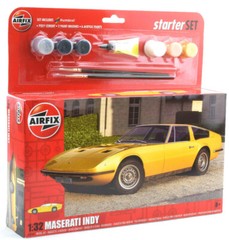Airfix Maserati Indy Starter Set W/ Glue, Paints & Brushes 1:32 Model Kit A55309