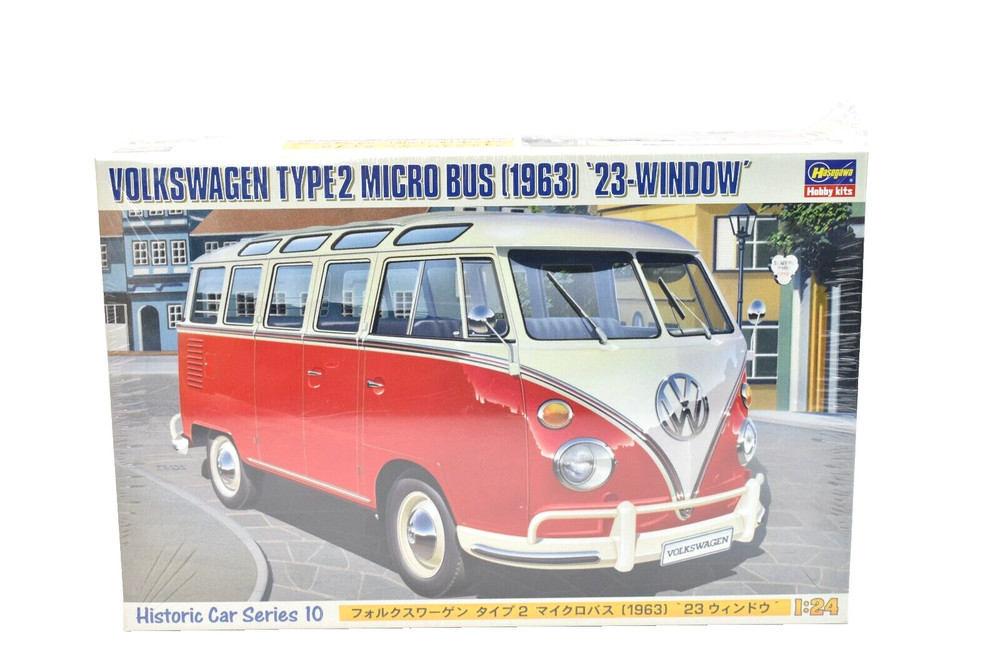 Hasegawa Volkswagen Model Kit 1963 Type 2 Micro Bus 23 Window 1:24 Scale 21210