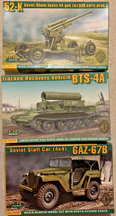 ACE 1/72 Soviet 85mm Heavy AA Gun, Recovery Vehicle BTS-4A, GAZ-67B Model Kits