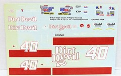 Blue Ridge #40 Dirt Devil Grand Prix-Kenny Wallace Nascar decal
