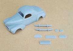 ABS-LIKE RESIN 3D PRINTED 1/43 1941 WILLYS COUPE BODY. GASSER DRAG