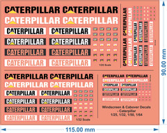Caterpillar Windscreen & Cabover Decals − Multi-Scale Waterslide Decals | DNH