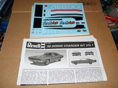 Decal Sheet 1968 Dodge Charger RT 1/25 426 Hemi 440 Magnum Emblems Scripts Drag