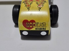 Vtg Pinewood Derby Custom Weighted Race Car Wood Racer OOAK Black Widow + Decals