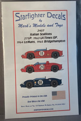 1/24 Decals Italian Stallions 275P Starfighter Decals #2407
