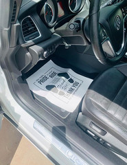 White Car Paper Floor Mats,50Pcs Vehicles Disposable and Black