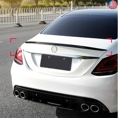 Rear Trunk Lip Wing Spoiler Black Trim Fit for Mercedes Benz C-Class W205 C200