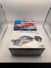 Lot of 2 Model Car Kits – 1968 Camaro Z28 & Plymouth Prowler w/ Trailer