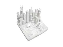 Chicago City Skyline Landmark 3D Model Matte White 4 1/2 Inches 1025