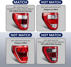 LED Tail Light Compatible with 2021 2022 2023 Ford F150 King Ranch Lariat Limite