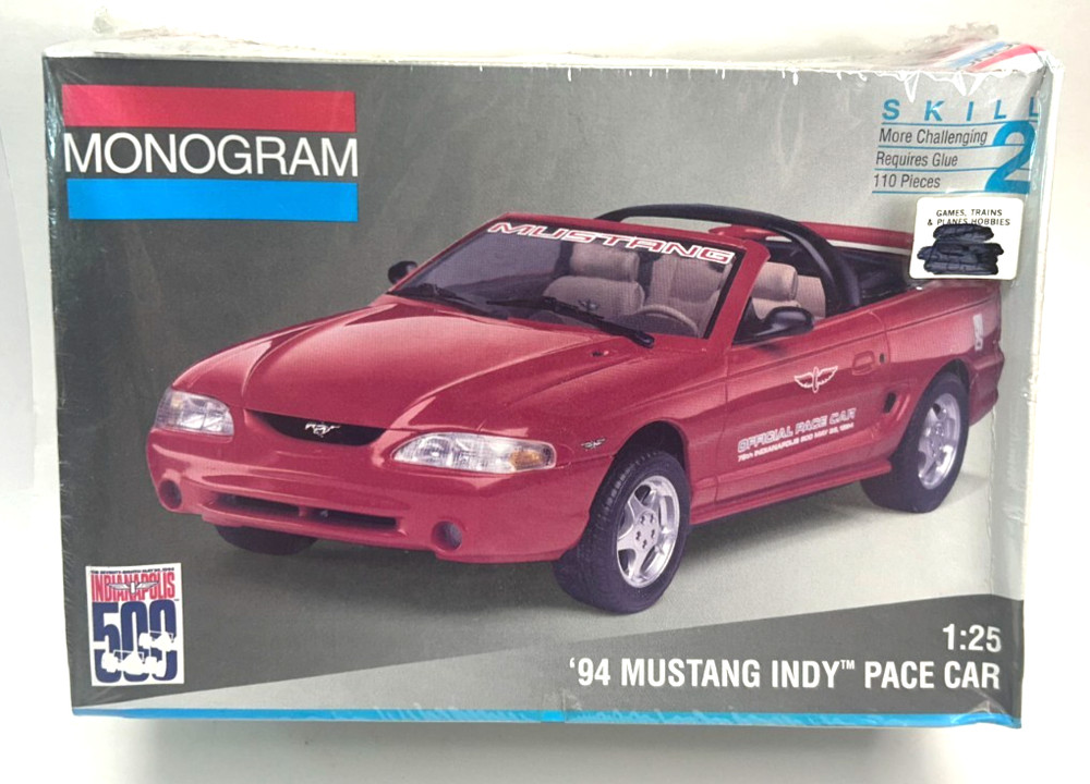 Vintage Monogram #2975 Ford Mustang 94 Indy Pace Car Model Kit NEW SEALED
