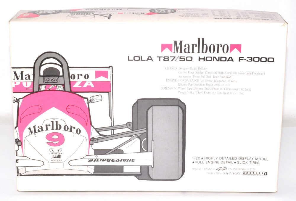 Modeler’s 1/20 Lola T87/50 Honda F3000 Marlboro Formula Racing Model Kit JPN New