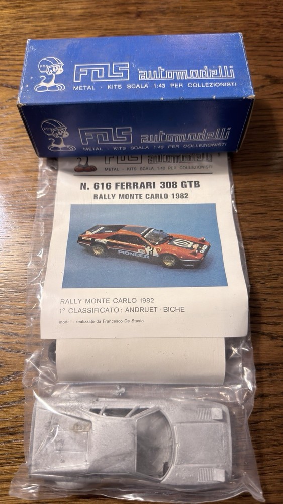 FDS 616 Ferrari 308 GTB Pioneer Monte Carlo 1982 1:43 Sealed NOS Kit