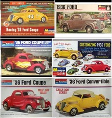 1936 Ford DECAL SHEET for Revell Monogram 1:24 Model Kit 36 DECALS