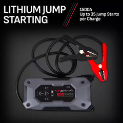 Rugged 1500A Lithium Car Battery Jump Starter and Portable Power Pack, 12V for P
