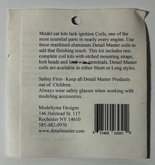 Detail Master DM-3051 1/24-1/25 Scale Ignition Coil & Straps (Short) – 2 Kits