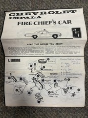 + AMT 1/25 Scale Fire Chief Plastic Model Kit T223 w/ Box – Partial Start