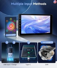 Single Din Car Stereo with Wireless A-pple Carplay Android Auto, 9″ IPS