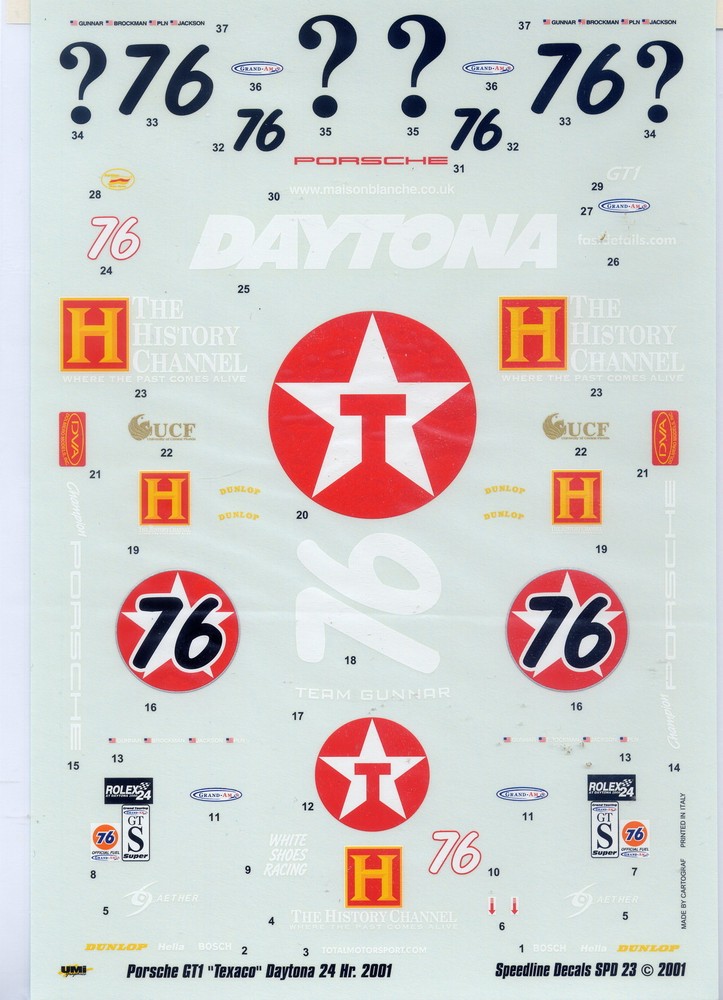 1/24 Porsche GT1 Daytona 24Hr. 2001 includes test version decal