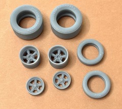 1/24 Scale: 17/15-inch “Torq Thrust D” Wheels W/Drag Slicks; Resin