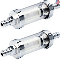 5/16 inch 9747 Inline Fuel Filter With Clear View Glass And Chrome (2)