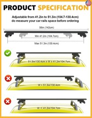 Tuyoung 260lbs Roof Rack Cross Bars 56? Thick Aluminum Universal Crossbars Roof