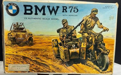 ESCI MOTORCYCLE BMW R / 75 W SIDECAR SCALE 1/9TH MODEL KIT BOX `86′ APEX SPIELWA