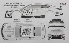NASCAR DECAL #54 MONSTER ENERGY 2023 TOYOTA CAMRY TY GIBBS 1/24 POWERSLIDE