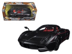 Motormax 79502 Pagani Huayra Matt Black with Red Interior 1/24 Diecast Model Car
