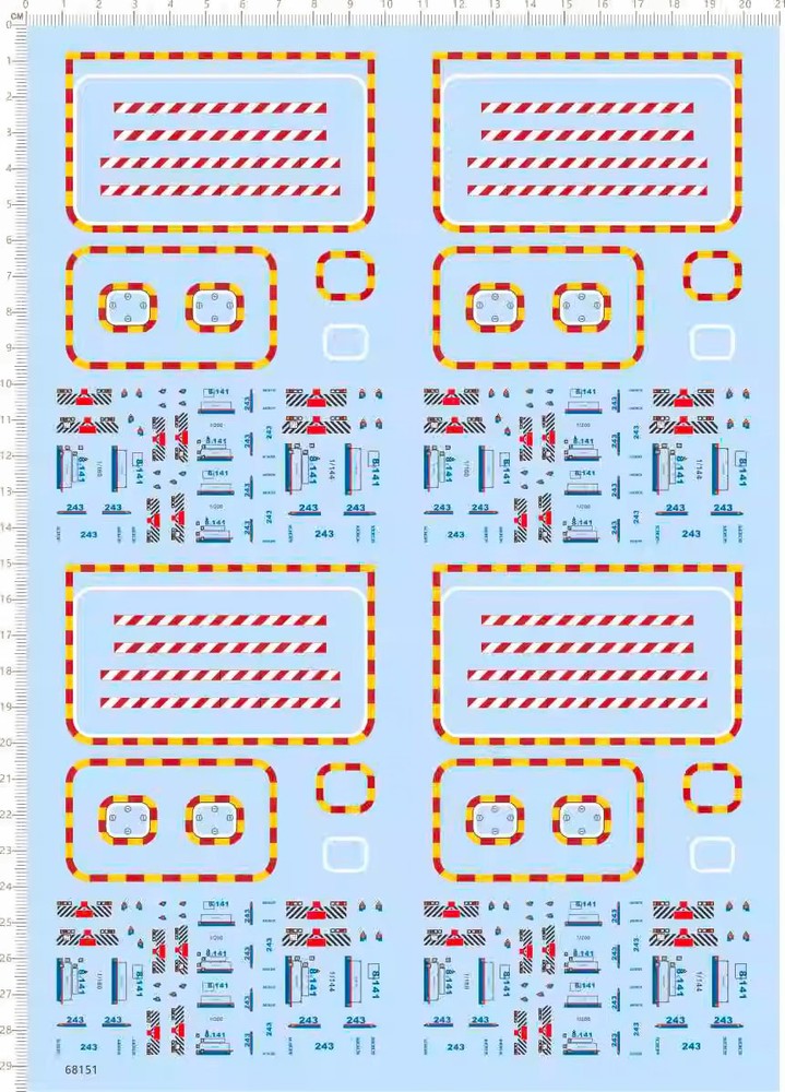 1/200 1/160 Navy Warning Stripe 1/144 Ejector Trailer markings Water Slide Decal