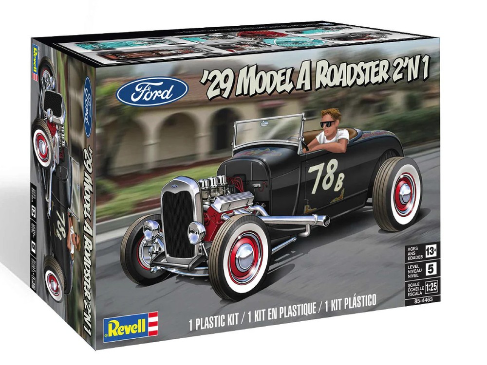 Revell 1/25 Ford ’29 Model A Roadster 2 ‘N 1 Kit 854463