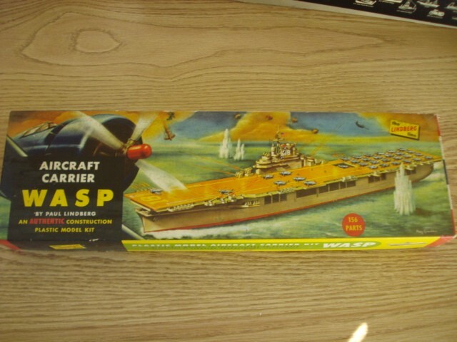 LINDBERG AIRCRAFT CARRIER WASP 705:198 PLASTIC MODEL SHIP BOAT